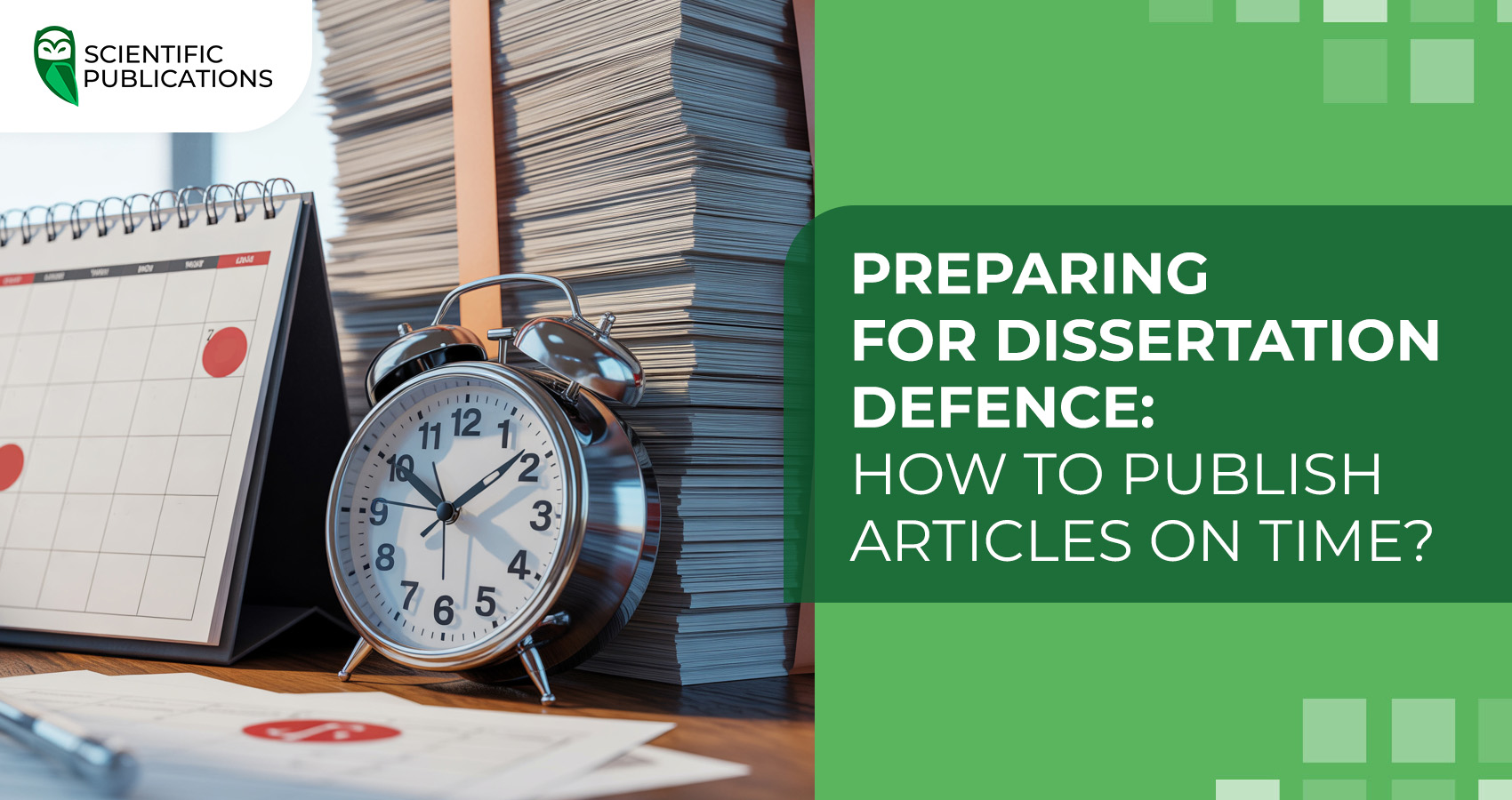 Preparing for dissertation defence: how to publish articles on time?
