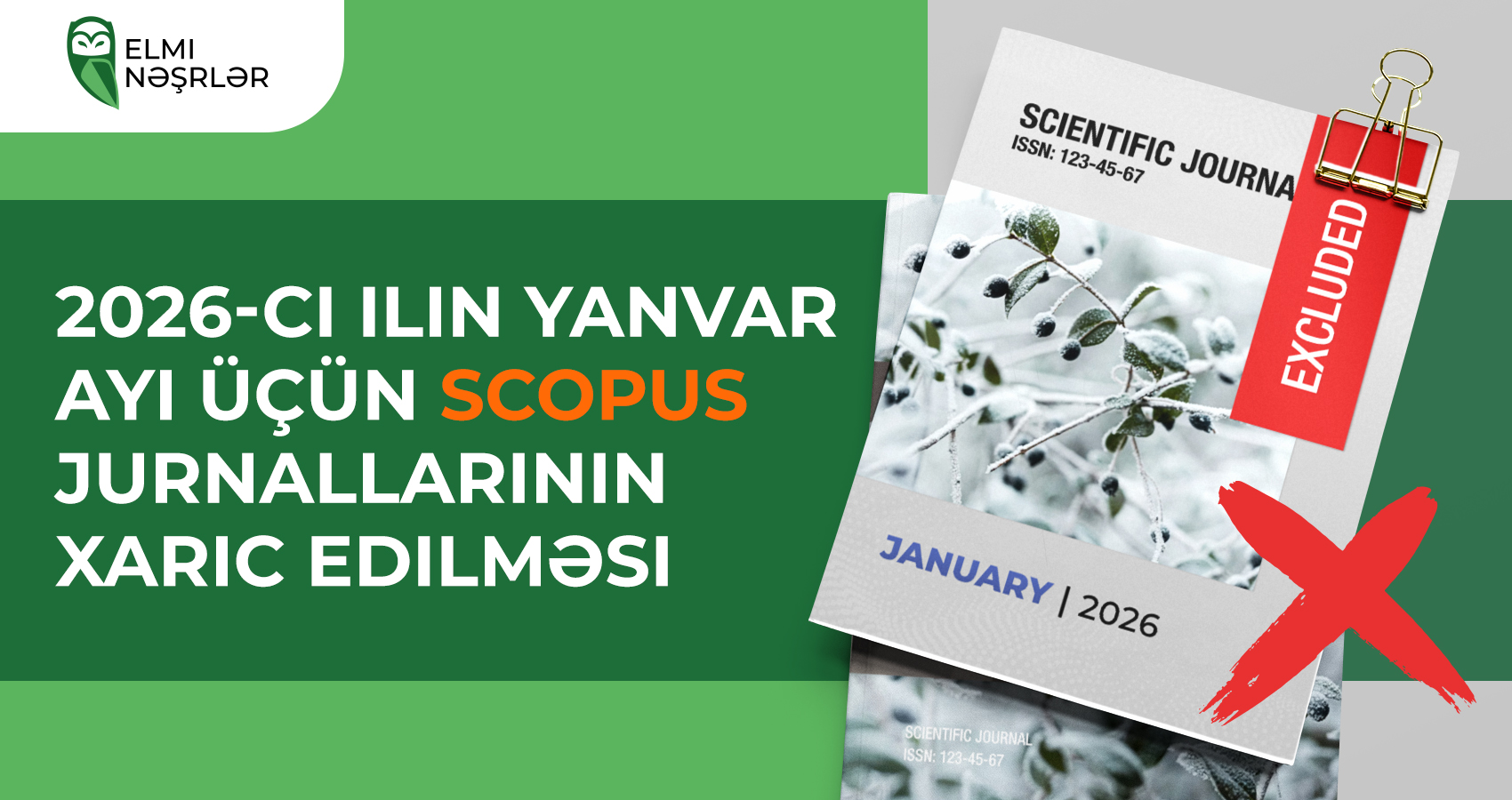2026-cı ilin yanvar ayı üçün Scopus jurnallarının xaric edilməsi