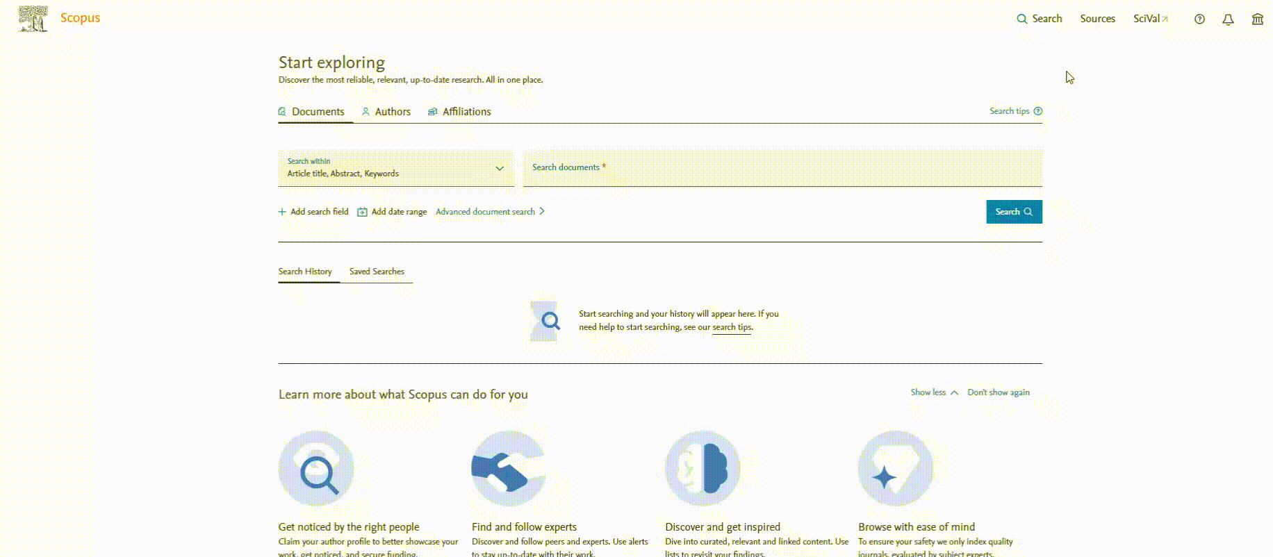 Scopus verilənlər bazasında jurnalı necə tapmaq olar?