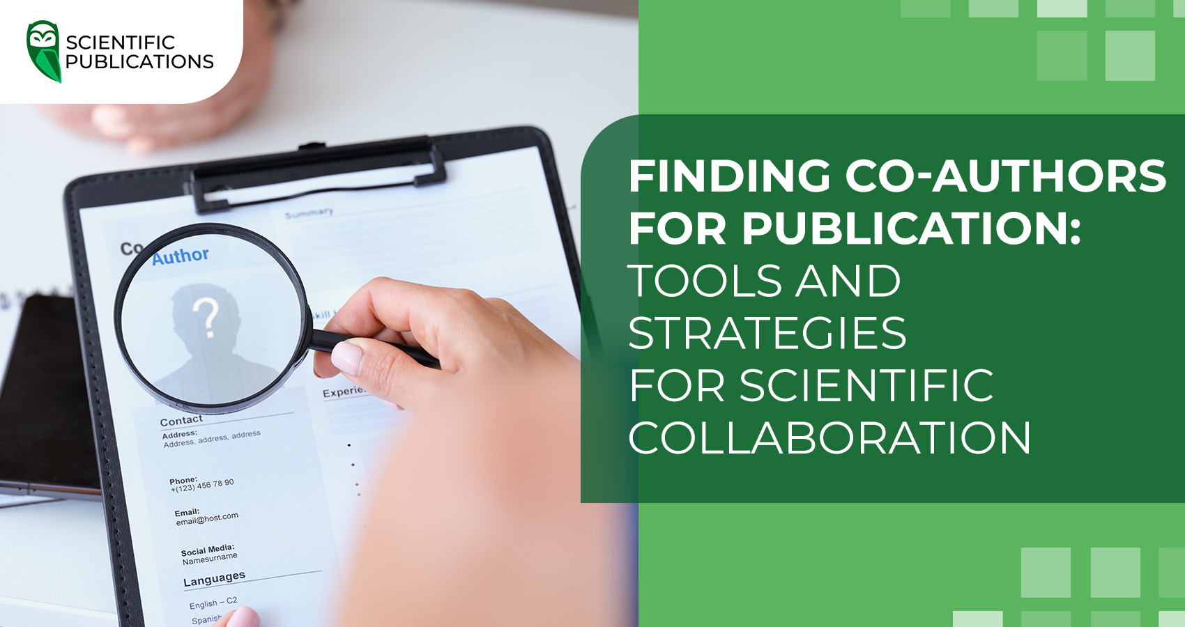 Finding co-authors for publication: tools and strategies for scientific collaboration