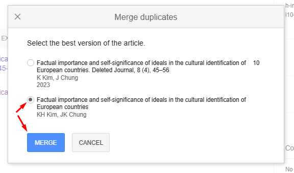 Google Scholar-da profilin optimallaşdırılması: məqalələri və sitatları necə birləşdirmək olar?