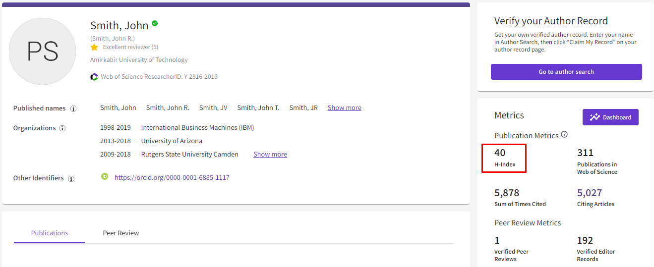 Как узнать индекс Хирша в Web of Science? Фото-инструкция